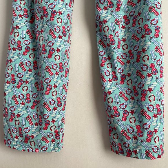 Vinyard Vines Beach Pajama Lounge Pants Size XS Blue Red Holiday Flip Flops PJ - Picture 8 of 16